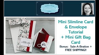 Tutorial 10  Mini Slimline Card amp Envelope  4SC by Deb Independent Stampin Up Demonstrator [upl. by Nakada280]