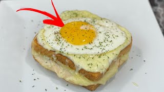 Après le croquemonsieur voici le CROQUEMADAME 🥪 Facile rapide et délicieux [upl. by Ardis]