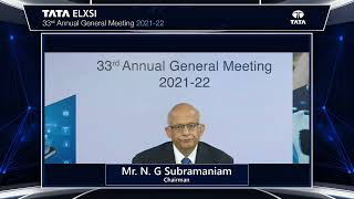 Tata Elxsi 33rd Annual General Meeting 23rd June 2022 [upl. by Hephzipa]