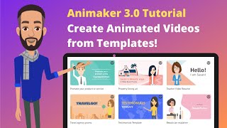 Animaker Tutorial 30  How to create animated videos using templates [upl. by Ainadi]