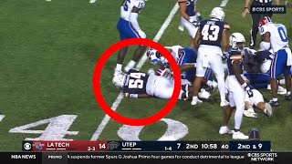 Louisiana Tech player stomps on UTEP players head [upl. by Blanche]