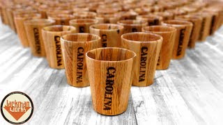 Pallet Wood Shot Glasses 100 of them [upl. by Bo]