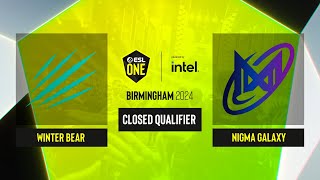 Dota2  Winter Bear vs Nigma Galaxy  Game 1  ESL One Birmingham 2024  CQ  MENA [upl. by Brena]