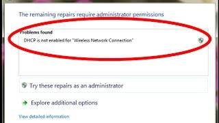 how to fix dhcp is not enabled for wifi windows 7810 [upl. by Esirrehc]