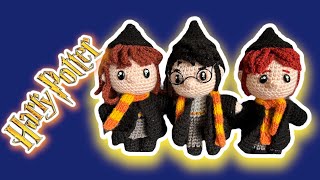 Harry Potter Hermione Granger Ronald Weasley amigurumi paso a paso tutorial crochet subtítulos [upl. by Enywad961]