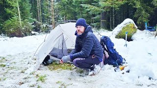 Winter Wild Camping in the SNOW then more HEAVY RAIN [upl. by Nilatak]