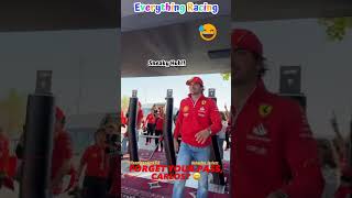 Carlos Sainz sneaking into paddock after forgetting his track pass at hotel f1 f1shorts formula1 [upl. by Larret512]