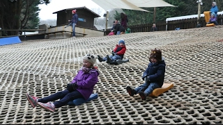 Tobogganing at Mendip dry ski slope family video [upl. by Butta699]