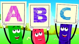 ABC Song Kids Learning Video with Crayons Nursery Rhymes [upl. by Gasper]