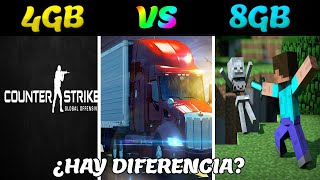 4GB RAM VS 8GB RAM en VIDEOJUEGOS ¿Hay DIFERENCIAS  Test in 3 GAMES [upl. by Arved]