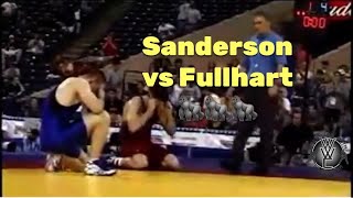 freestyle wrestling match Cael Sanderson vs Lee Fullhart [upl. by Ruenhcs]