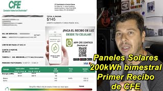 🌮 Sistema de Paneles Solares 200kWh bimestral 🌮 Primer Recibo de CFE Vblog233 [upl. by Hannej]