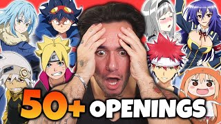 Rapper Reacts to 50 ANIME OPENINGS for THE FIRST TIME [upl. by Emlen]