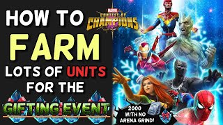 How To Farm Lots of Units For Gifting in December  WithWithout Arena  Marvel Contest of Champions [upl. by Cyrus73]