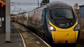 Stechford Railway Station 390006 AWC pass P3 on diverted 1A09 on the 13th November 2022 [upl. by Dlareg]