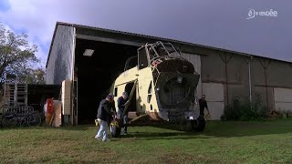 Le chantier de restauration de lhélicoptère Sikorsky déménage [upl. by Fulviah]