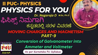 Moving charges and magnetism in kannadaConversion of galvanometer to ammeter amp voltmeter Class12 [upl. by Anad222]