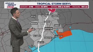 Tracking Beryls path  Mon 4p update [upl. by Hesky]