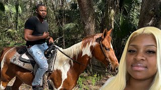 COME WITH PEACH 🍑 amp MY HUSBAND ON A DATE HORSEBACK RIDING 🐎🐴🐎 [upl. by Affer]