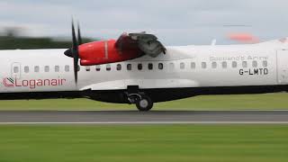 LOGANAIR ATR72600 TAKEOFF  MANCHESTER AIRPORT [upl. by Sheehan]