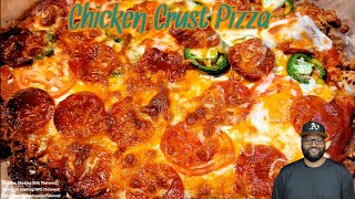 Chicken Crust Pizza  Meat Crust  Keto  Low Carb  Cooking With Thatown2 [upl. by Odrautse]