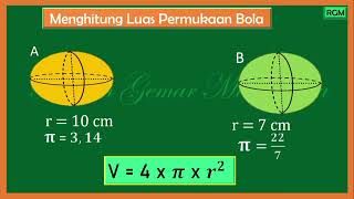 MENGHITUNG LUAS PERMUKAAN BOLA [upl. by Rednasyl386]