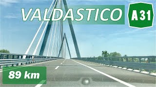 A31  PIOVENE R  ROVIGO  Autostrada della Valdastico  Percorso completo [upl. by Annalla]