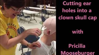 Clown Skull Cap Ear Hole Tutorial [upl. by Llatsyrc]