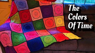 Crochet Colorful Blanket With Border Tutorial  Colors Of Time Throw [upl. by Ssor245]