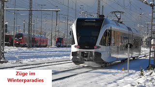 ❄️☃️Züge im Winterparadies in Lauterach Lindau amp Dornbirn [upl. by Yerdna]