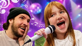 ADLEYs SOLO CONCERT Dad LOVES the songs Adley sings for her basement karaoke MUSiCAL performance [upl. by Naxor]