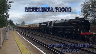 BRITANNIA 70000 Passing Newington Railway Station 23724 [upl. by Ewold26]