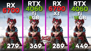 RX 6700 vs RTX 4060 Ti 8gb vs RX 6700 XT vs RTX 4060 Ti 16gb  Ryzen 5 7600  Tested in 15 games [upl. by Enetsirk727]