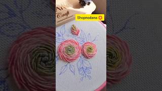 🏵️Flowers Hand Embroidery shorts embroidery [upl. by Acirret]