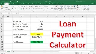 How To Calculate Loan Payments Using The PMT Function In Excel [upl. by Niamert587]