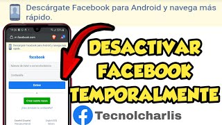 como DESACTIVAR Facebook TEMPORALMENTE desde el Celular 2022 [upl. by Jala]