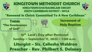 Kingstown Methodist Church Sunday Morning Worship Service September 17th 2023 at 700 am [upl. by Anaoy]