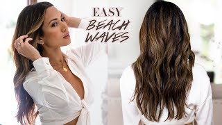 EASY EVERYDAY BEACH WAVES  Hair Tutorial [upl. by Enitnemelc]