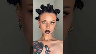 Rihannainspired Bantu Knots hairstyle look using Fenty Hair 🖤 Snitchery Rihanna Cosplay roblox [upl. by Nylarej]