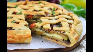 Crostata salata con verdure grigliate ed un goloso cuore filante a base di scamorza e mozzarella [upl. by Akirat]