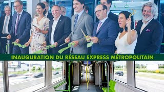 Inauguration du Réseau Express Métropolitain Brossard  Montréal [upl. by Yrtneg]