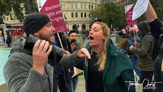 Clashing against abortion rights activists in London [upl. by Adiari]