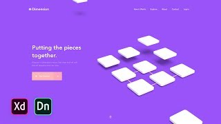Adobe XD amp Adobe Dimension Web Design Tutorial [upl. by Mauchi]