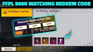 FREE FIRE REDEEM CODE TODAY  FFPL 500K LIVE WATCHING REDEEM CODE IN GARENA FREE FIRE [upl. by Yoshi]