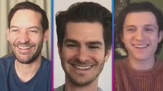 SpiderMan REUNION Tobey Maguire Andrew Garfield and Tom Holland on Their Brotherhood [upl. by Lusar]