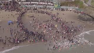 ABERSOCH 2018 RNLI new years day dip by drone [upl. by Rehpotsrhc]