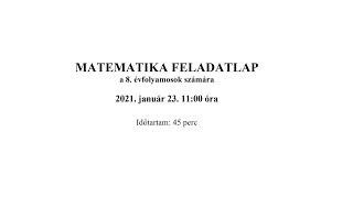 8 osztályos matek felvételi 2021 január 23  1 feladat [upl. by Noit208]