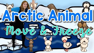 Freeze Dance with Arctic Animals Brain Break  Winter Dance and Freeze Sing Play Create [upl. by Ranite]