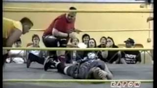 Fat Wrestler Falls Off Top Rope Ft A Young Robbie E from TNA Wrestling [upl. by Frechette]