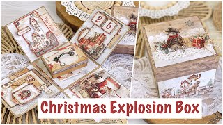 How to decorate Explosion Box  Stamperia Gear up for Christmas [upl. by Nuri]